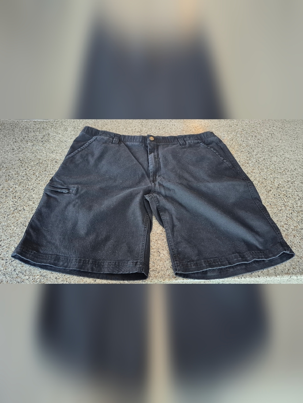 Key Polar King Flex Movement Men's Black Cargo Work Shorts Size 40 Elastic Waist